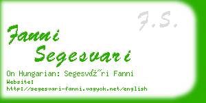 fanni segesvari business card